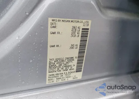 2019 Nissan Altima S from USA, damaged, VIN 1N4BL4BV3KN313068